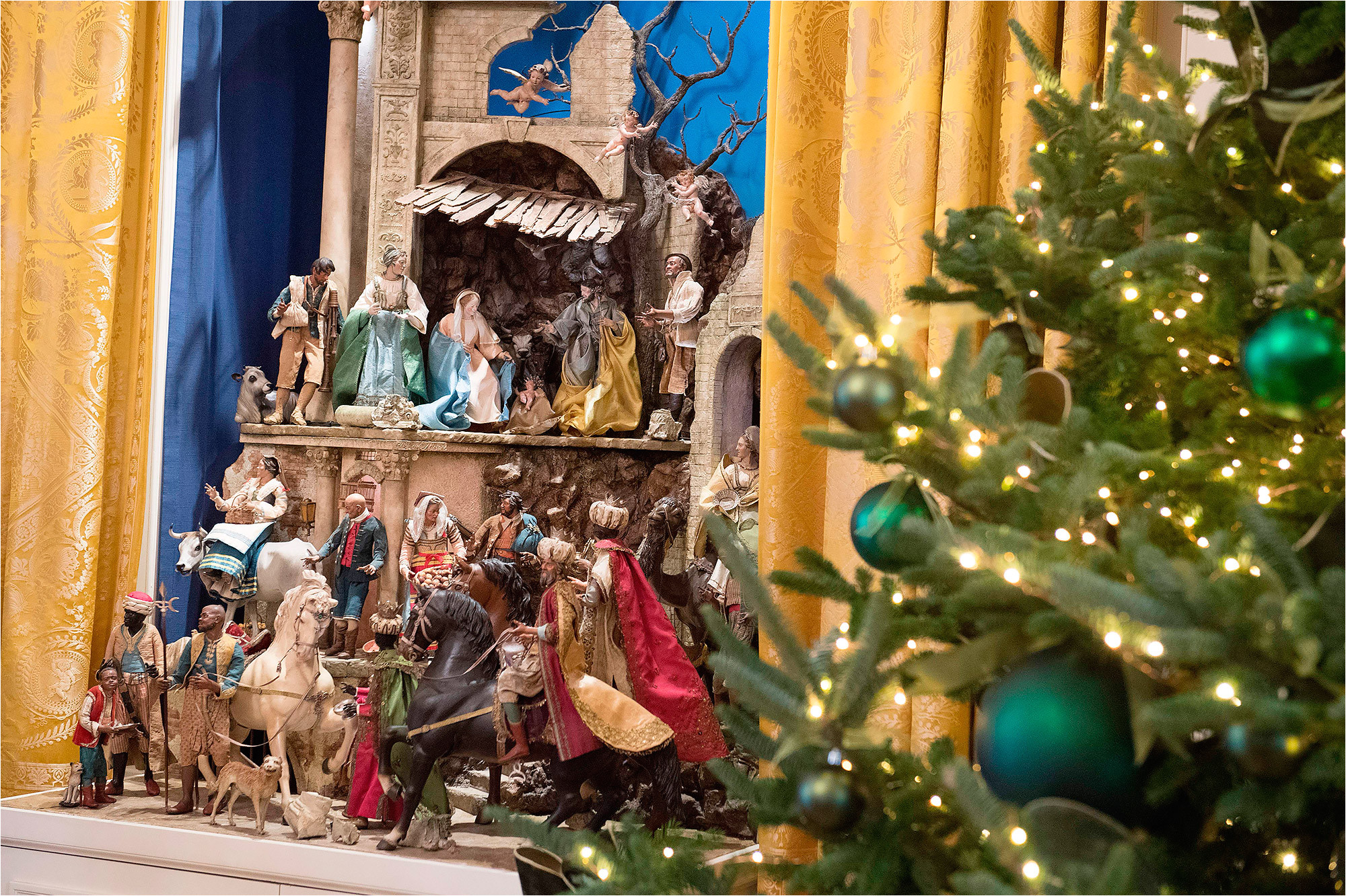 a nativity scene on display at the white house in 2017