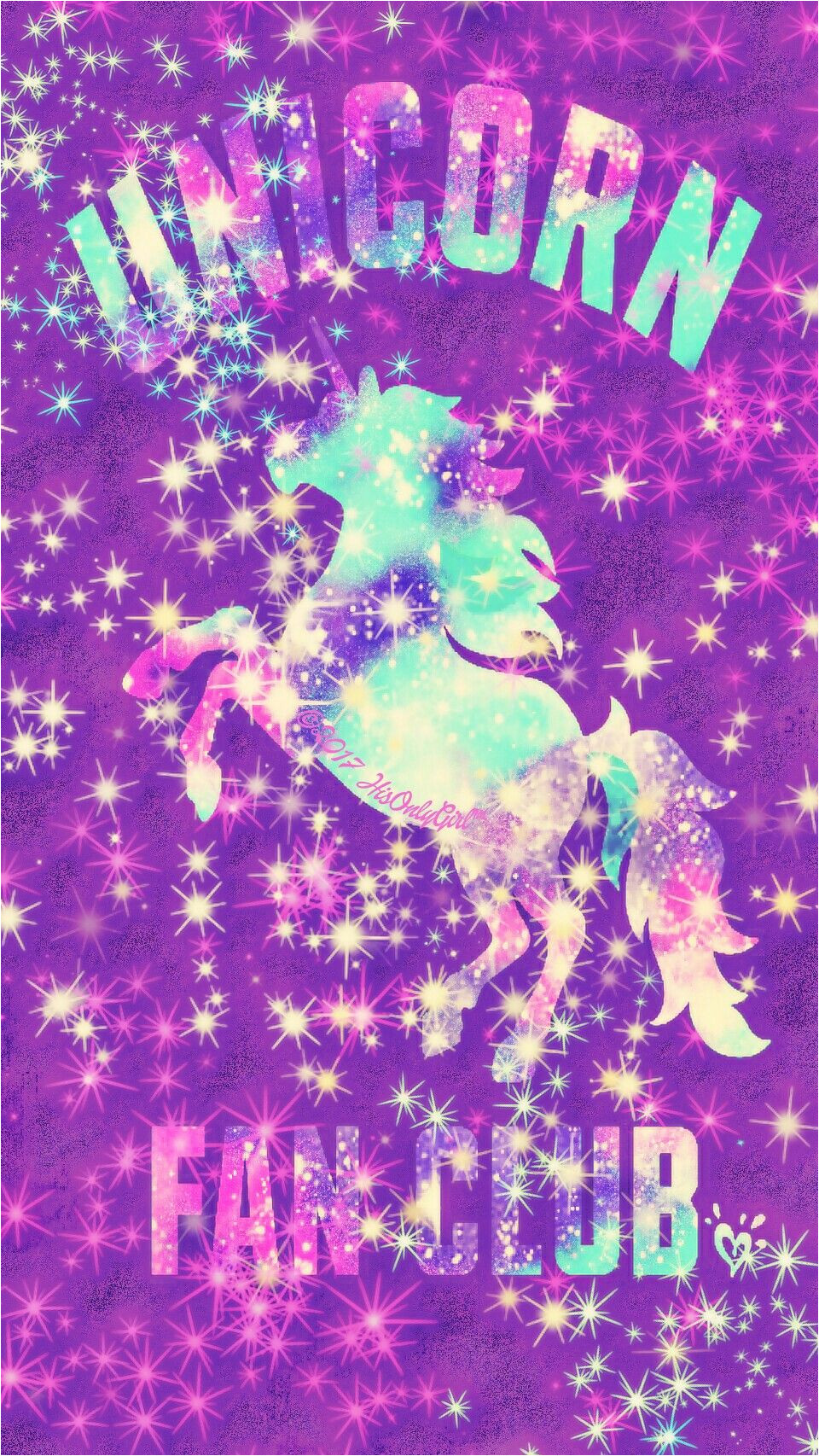 unicorn fan club sparkle galaxy iphone android wallpaper i created for the app cocoppa