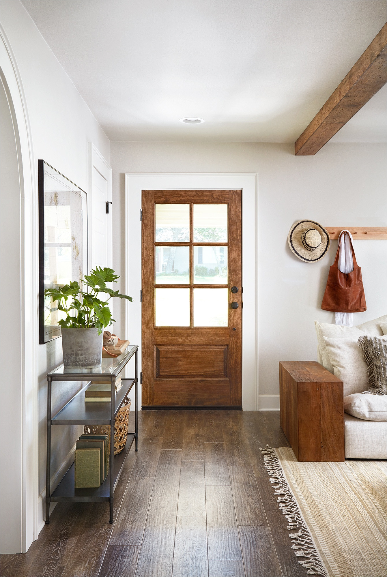 we removed the carpet from the living room and replaced it with these new floors which immediately lightened up the space we also added a set of french