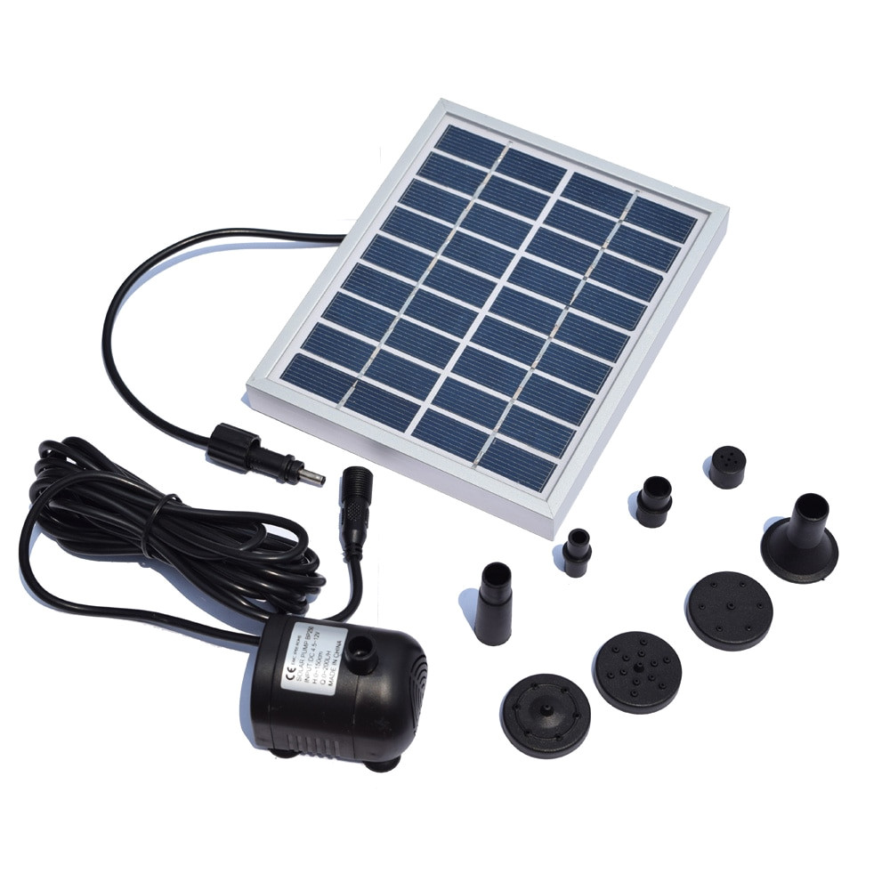 1 solar panel 1 brushless water pump with power wire 3 water outlet caps 5 accessories 1 user manual