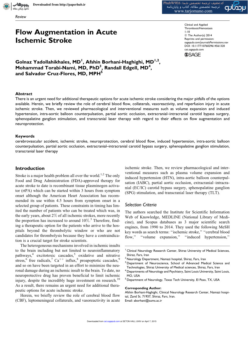 pdf flow augmentation in acute ischemic stroke