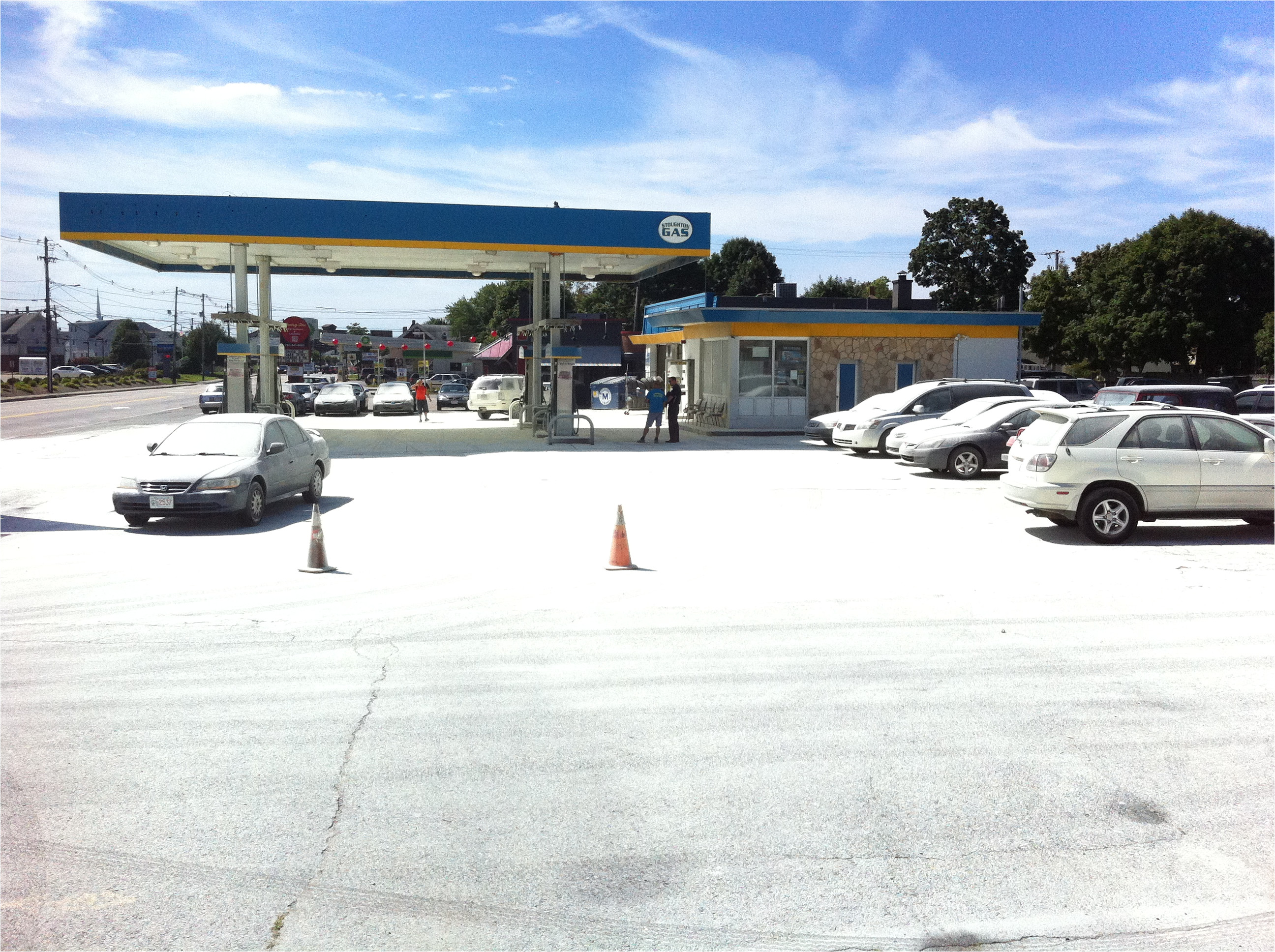 stoughton may well be the used car capitol of the world the valero gas station across from the vacated shaw s and friendly s has permission to go from 5