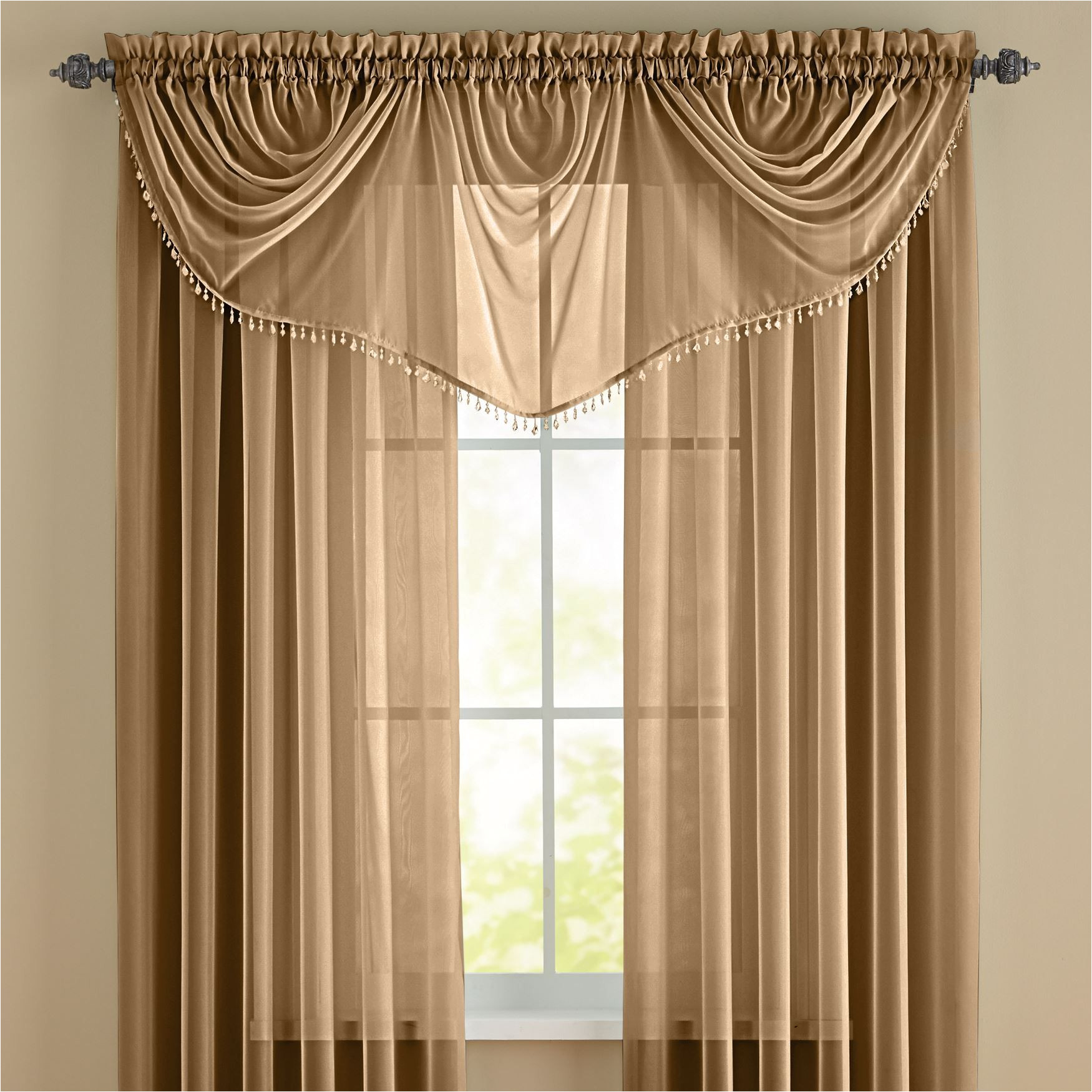 brylanehomea studio sheer voile beaded valance