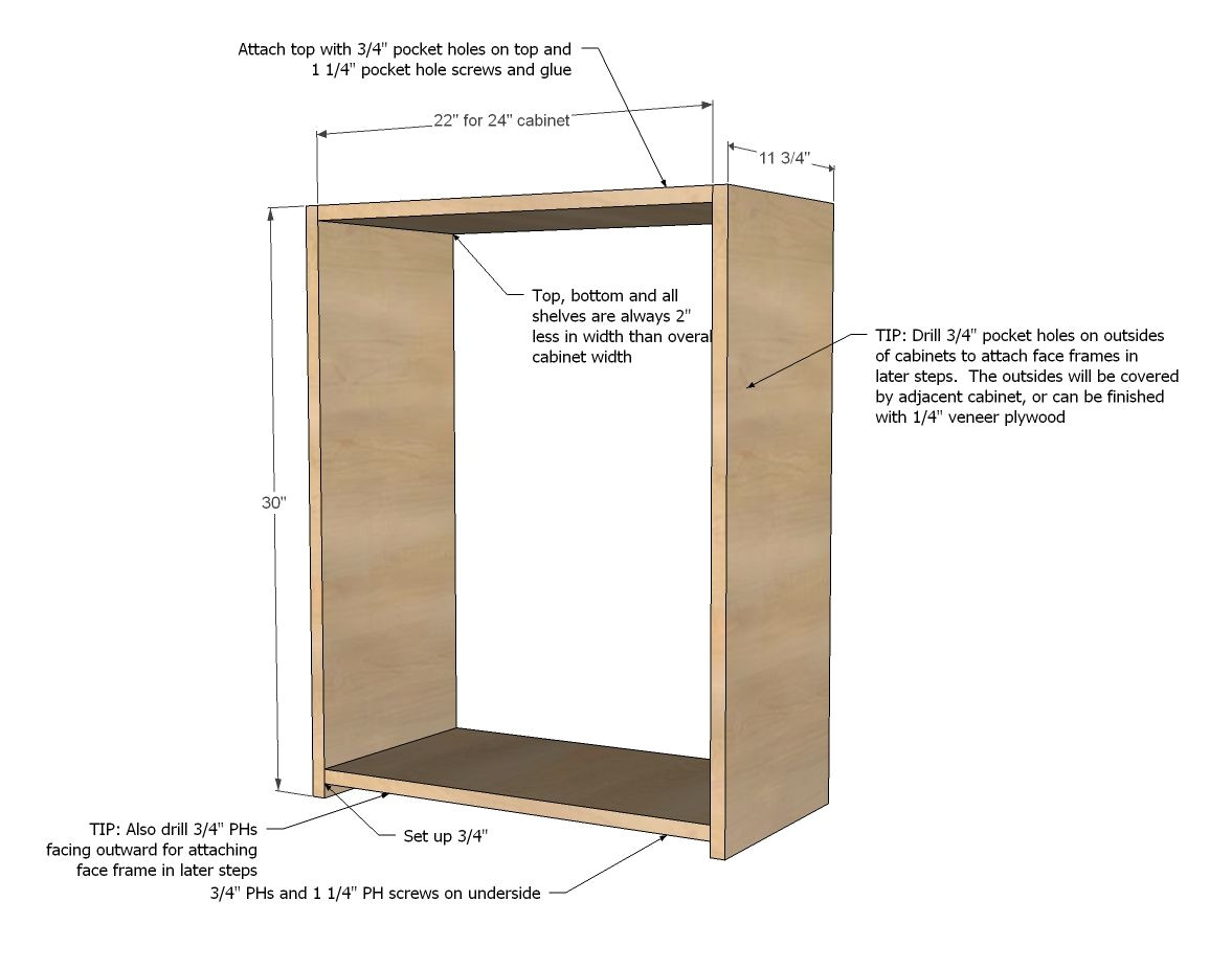 ana white build a wall kitchen cabinet basic carcass plan free and easy diy project and furniture plans