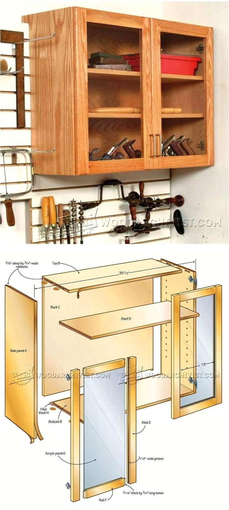 hand tool wall cabinet plans workshop solutions plans tips and tricks woodarchivist