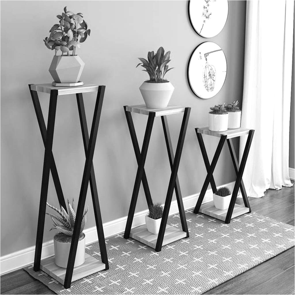 amazon com flower pot display stand flower stand plant stand two layer solid wood garden flower pot storage rack living room wrought iron flower stand