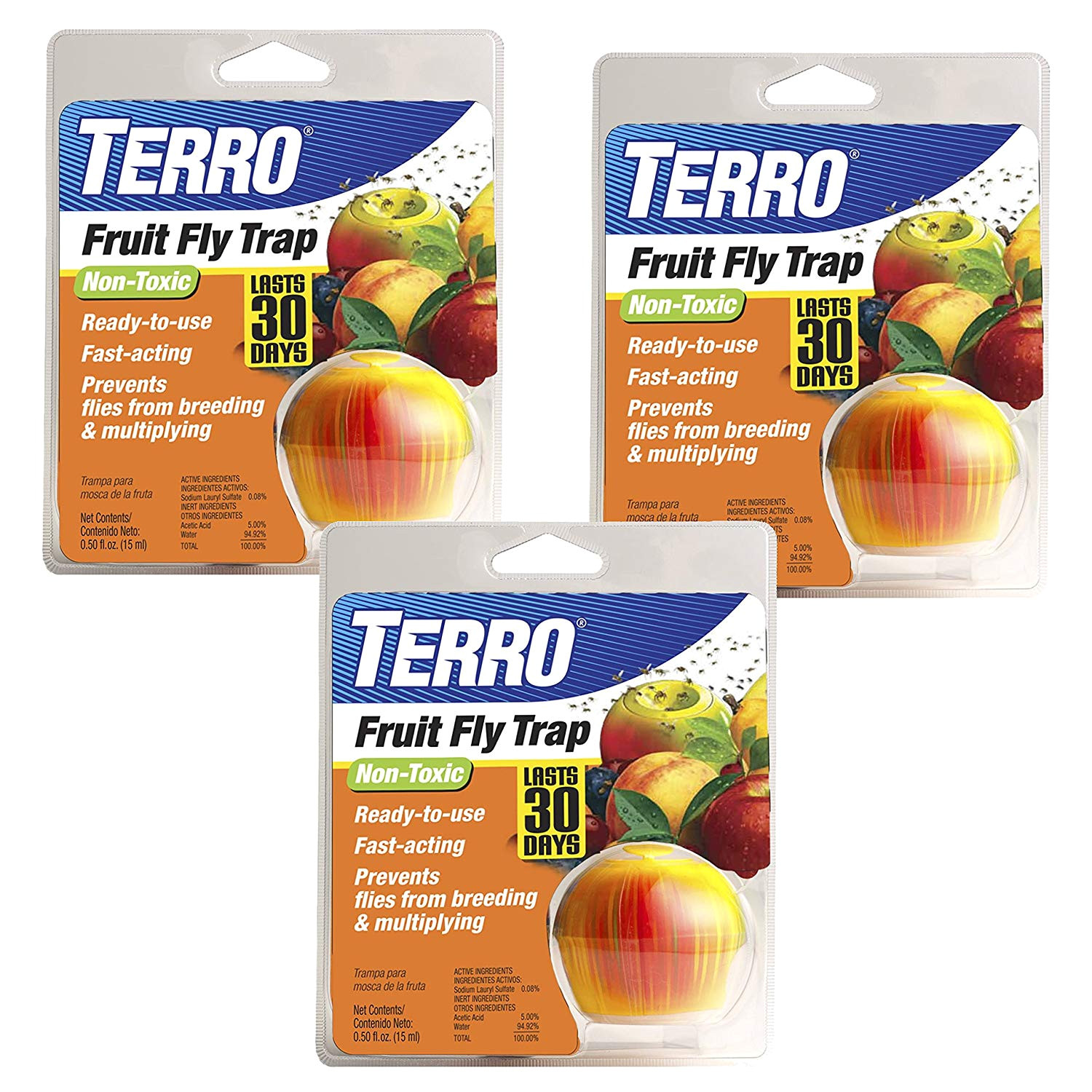 amazon com terro fruit fly trap t2500 home pest control traps garden outdoor