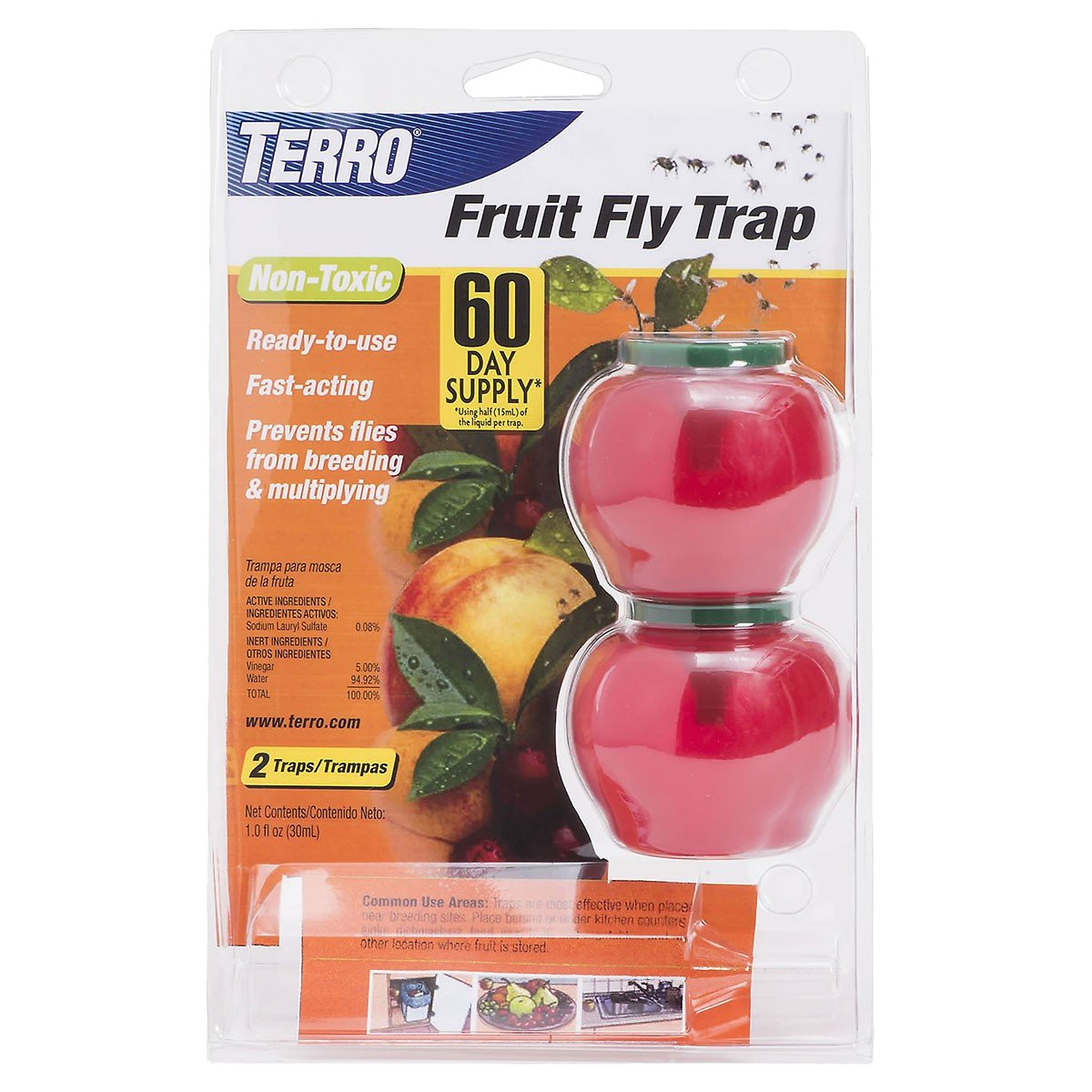 amazon com terro fruit fly trap t2500 home pest control traps garden outdoor