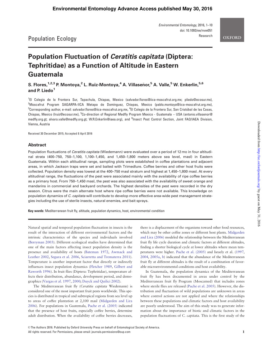 pdf seasonal abundance of mango fruit flies diptera tephritidae and ecological implications for their management in mango and cashew orchards in benin