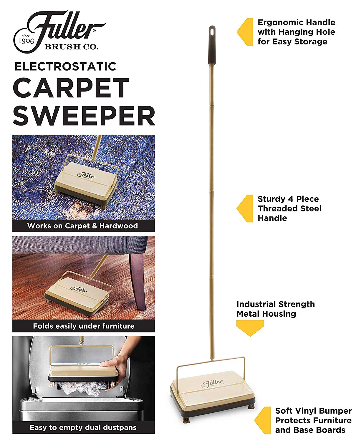 fuller brush 17029 electrostatic carpet and floor sweeper fresh mint