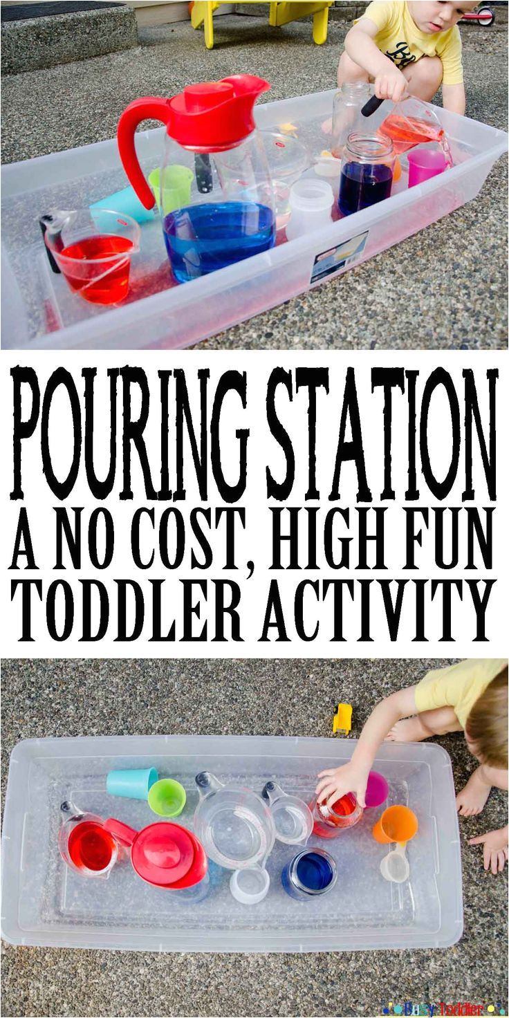 pouring station a no cost high fun toddler activity