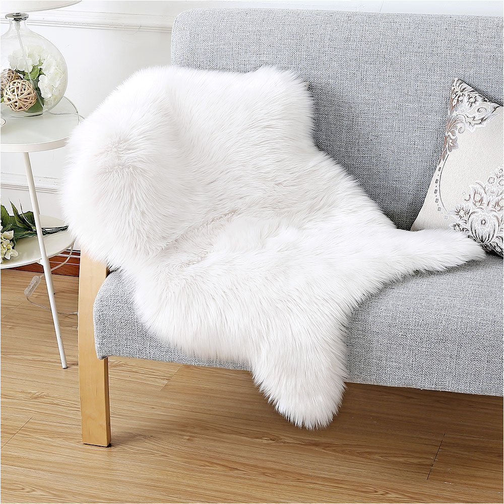 fashion suit luxury premium faux fur sheepskin fluffy shaggy decorative rug couch chair cover seat pad