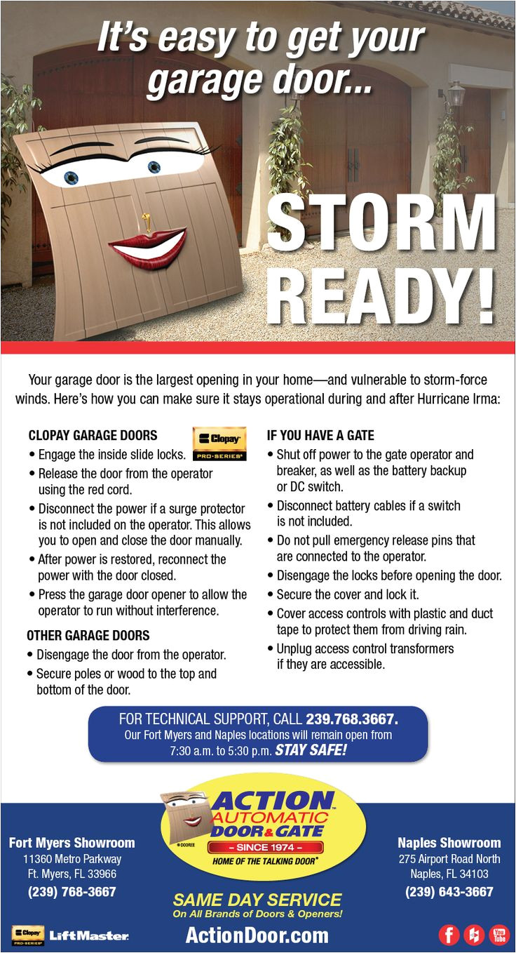 in just a few steps your garage door will be ready for irma actiondoor