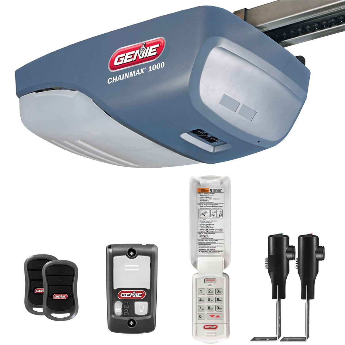 Genie Garage Door Opener Red Light Flashing Genie Chainmax 1000 Garage Door Opener 3 4 Hpc Dc Chain Drive