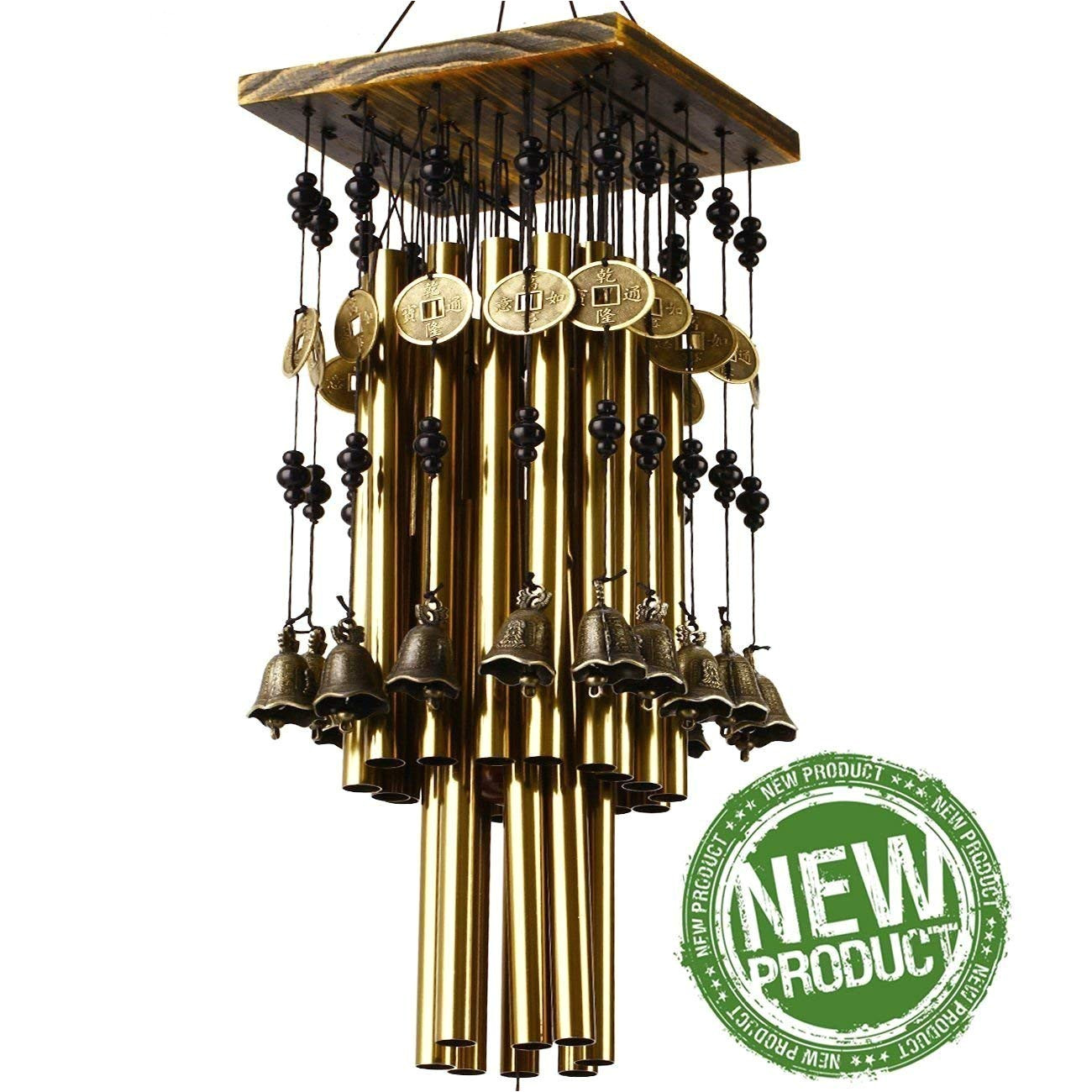 ylyycc brassiness wind chime 24 tube metal windbell money drawing wind chime amazon in garden outdoors