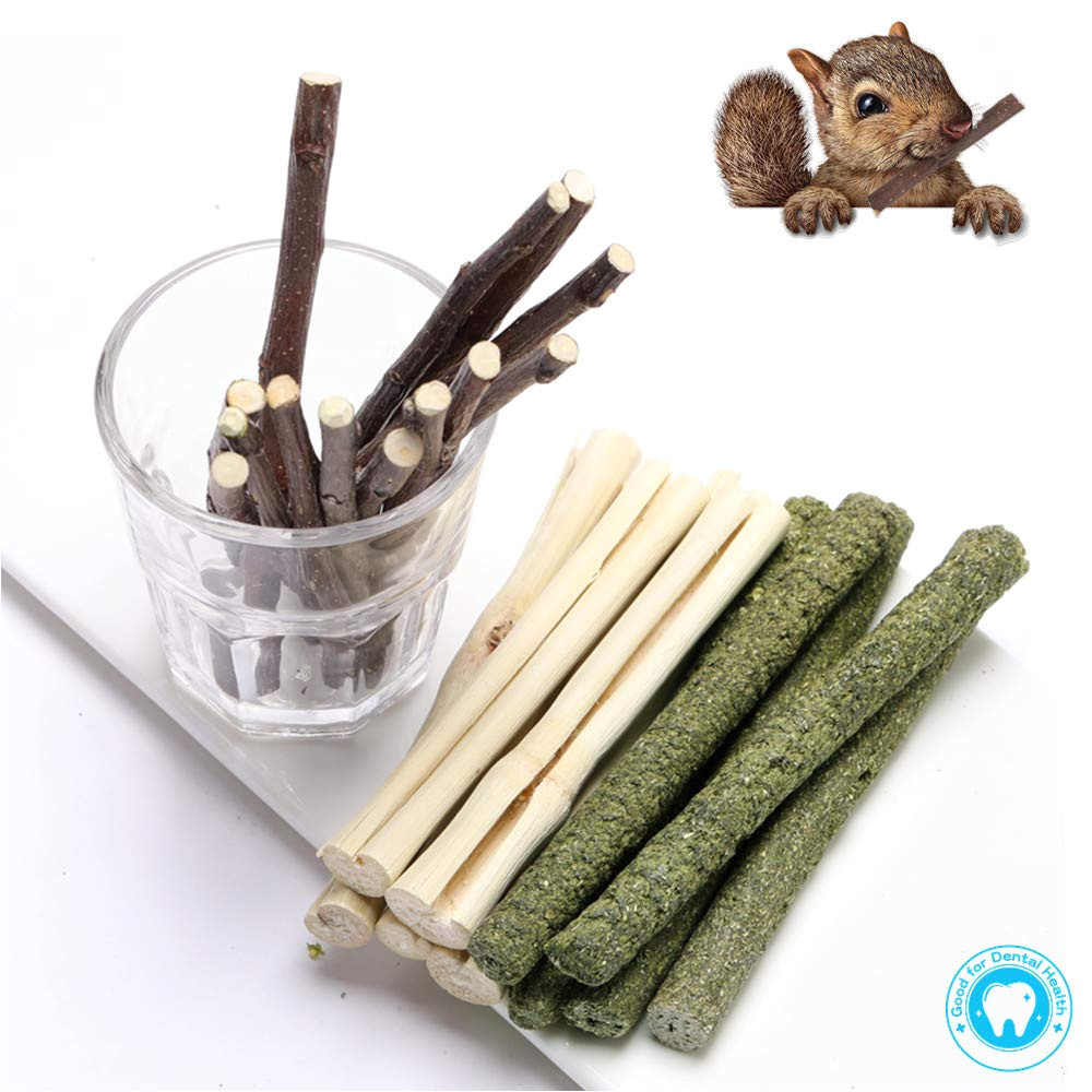amazon com flourithing 3 types of combined molar sticks sweet bamboo apple branch timothy grass chew toys for pets chinchilla squirrel gerbil hamster
