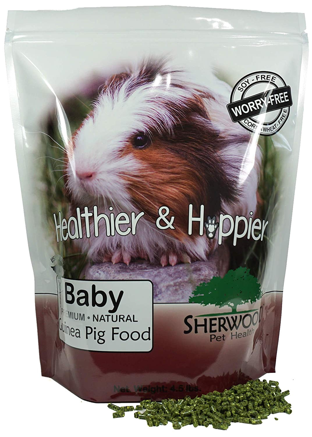 amazon com sherwood baby guinea pig food no soy wheat or corn 4 5 lb vet used pet supplies