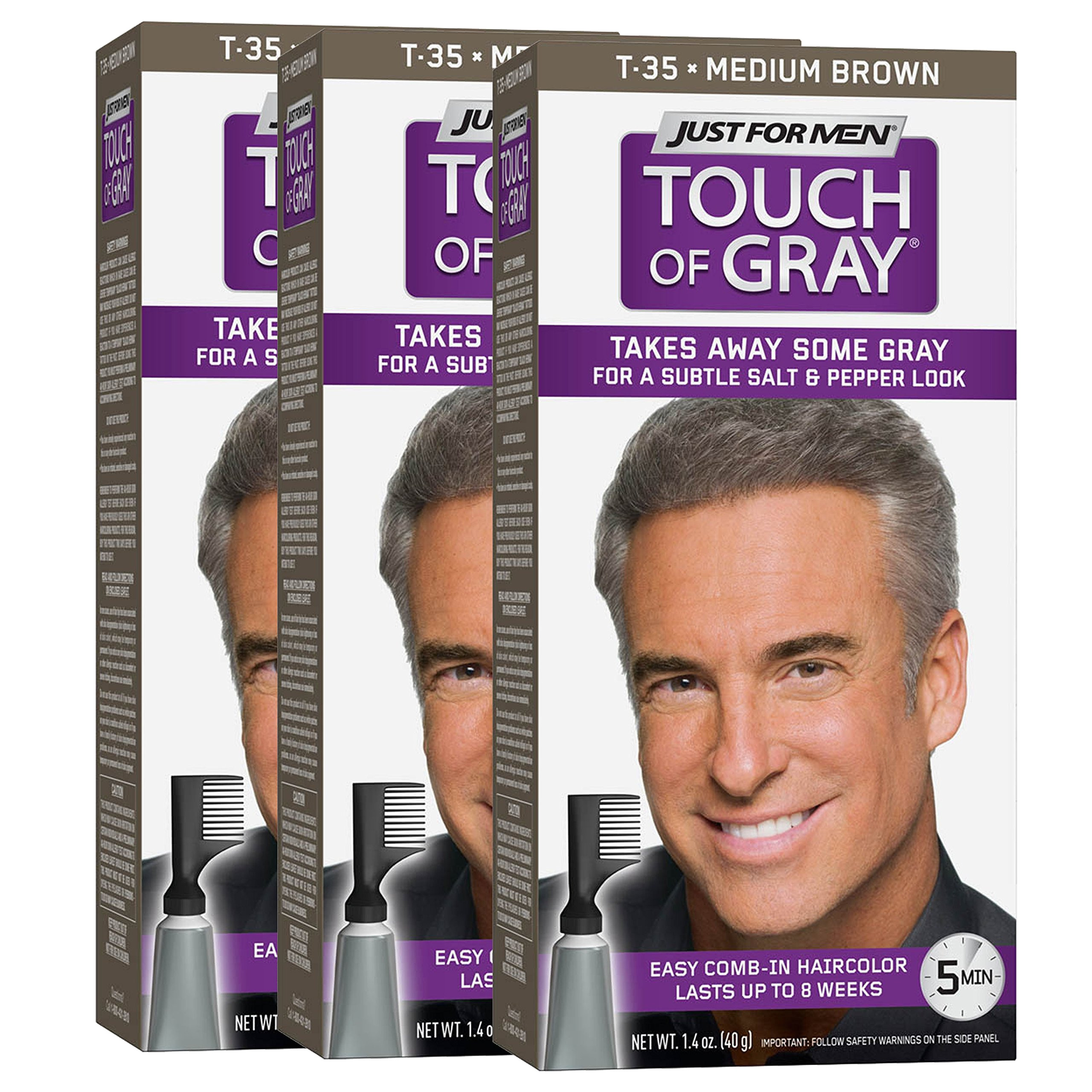 just for men touch of gray comb in men s hair color medium brown