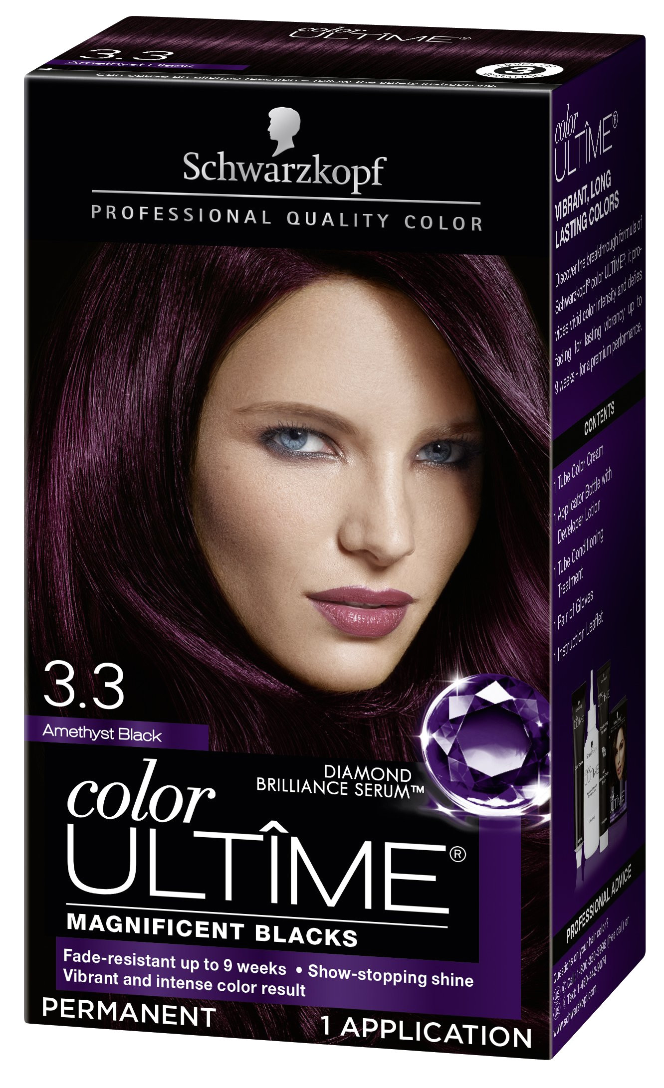 schwarzkopf color ultime hair color cream 3 3 amethyst black packaging may vary