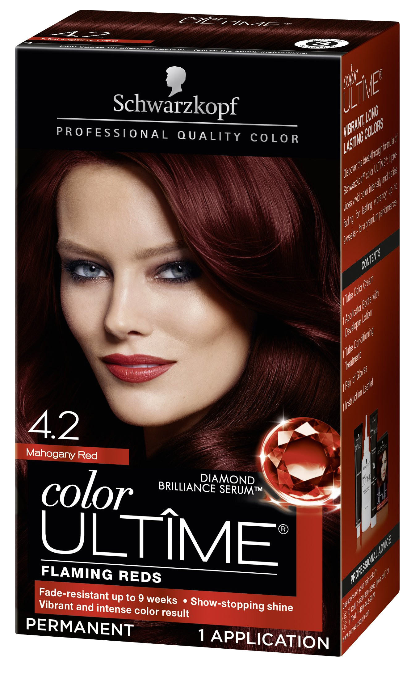 schwarzkopf ultime hair color cream 4 2 mahogany red 5 7 ounces