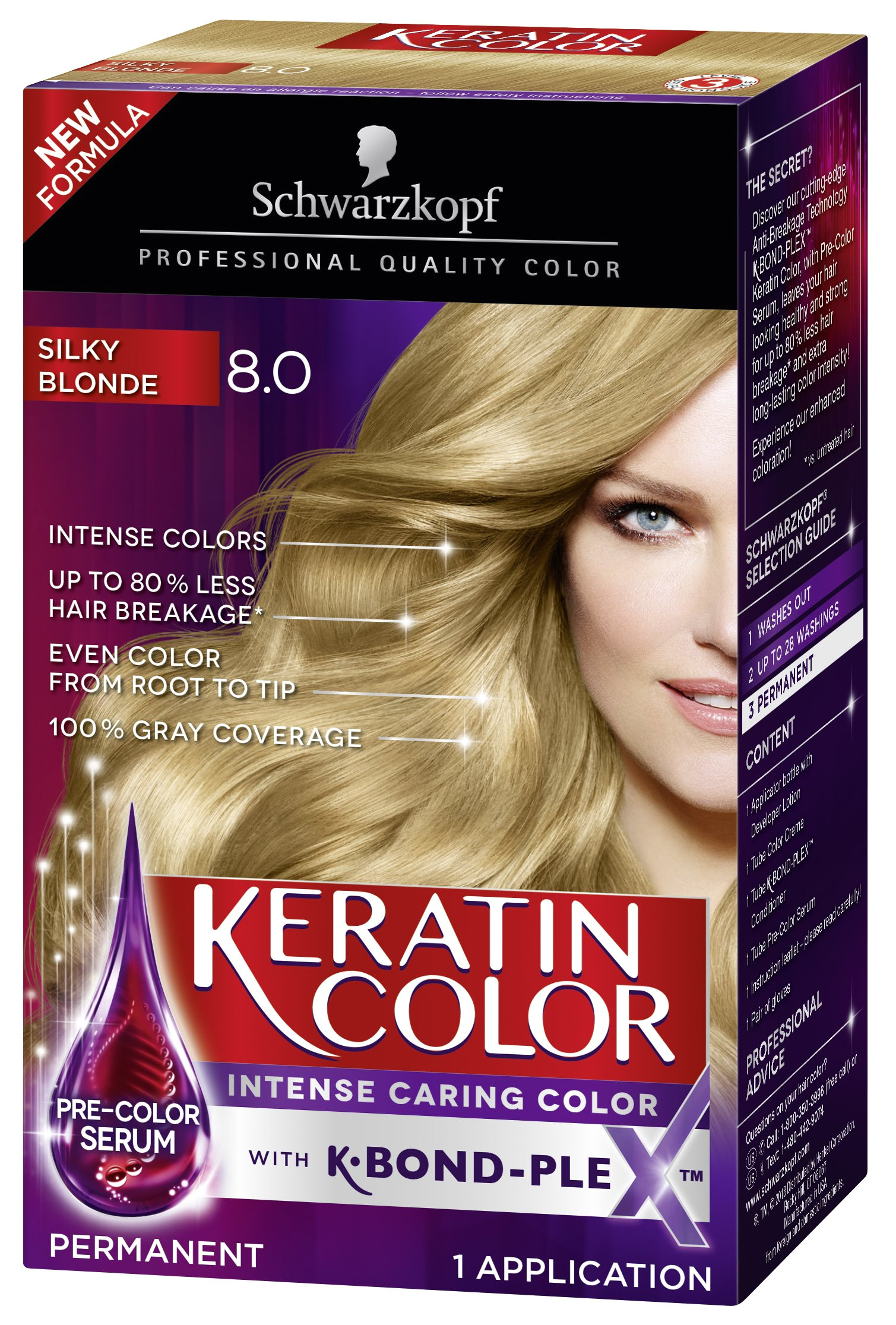 amazon com schwarzkopf keratin color anti age hair color cream 8 0 silky blonde packaging may vary beauty