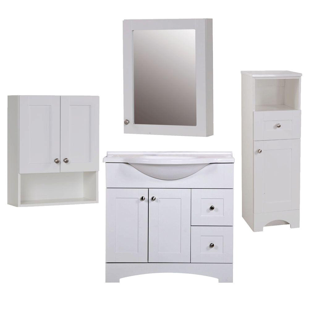 glacier bay del mar 4 piece bath suite in white with 37 in bath