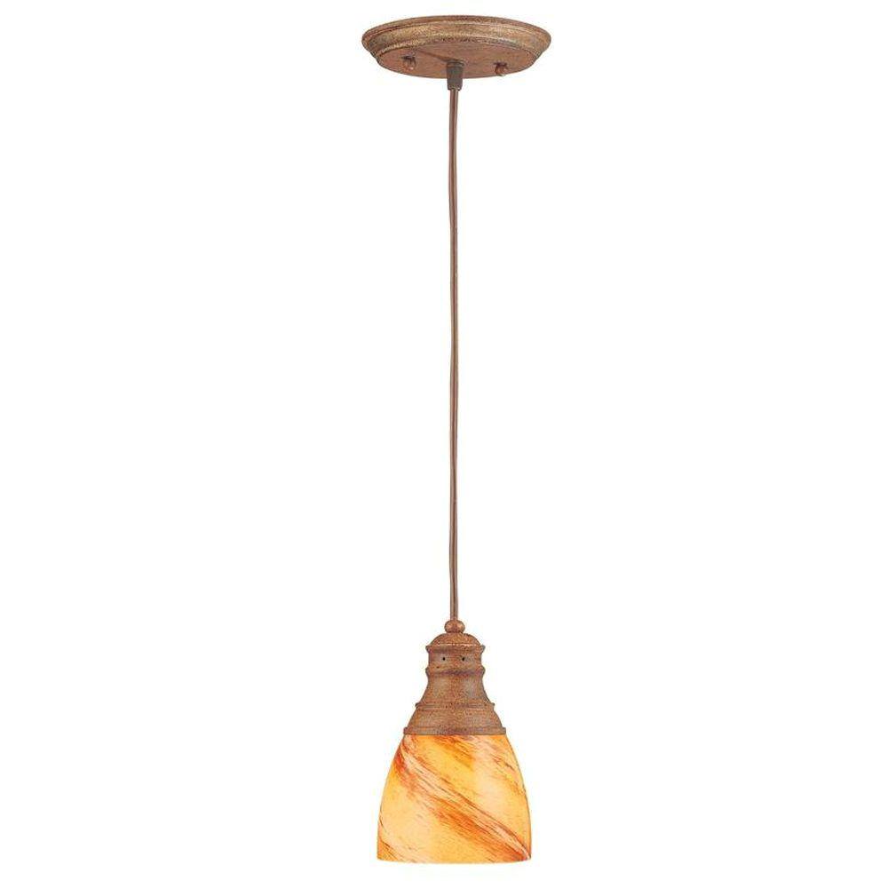 hampton bay 1 light walnut hanging mini pendant