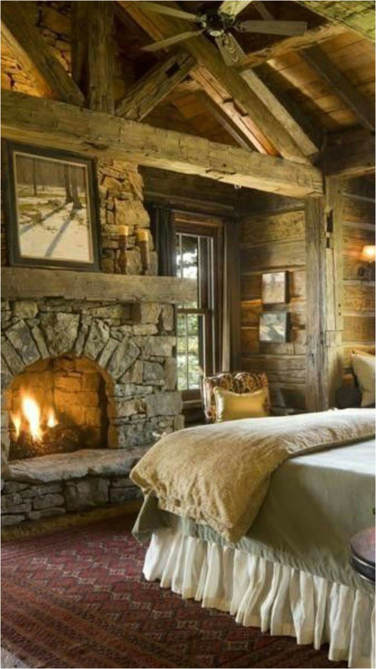 log cabin bedroom with a fireplace this will be my room when i build my log cabin on my property in windham