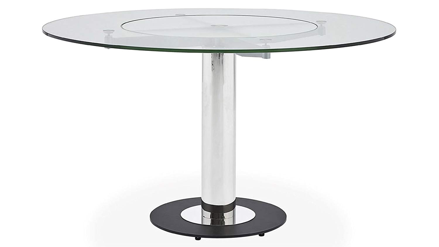 amazon com zuri furniture fiore modern round glass dining table with chrome base tables