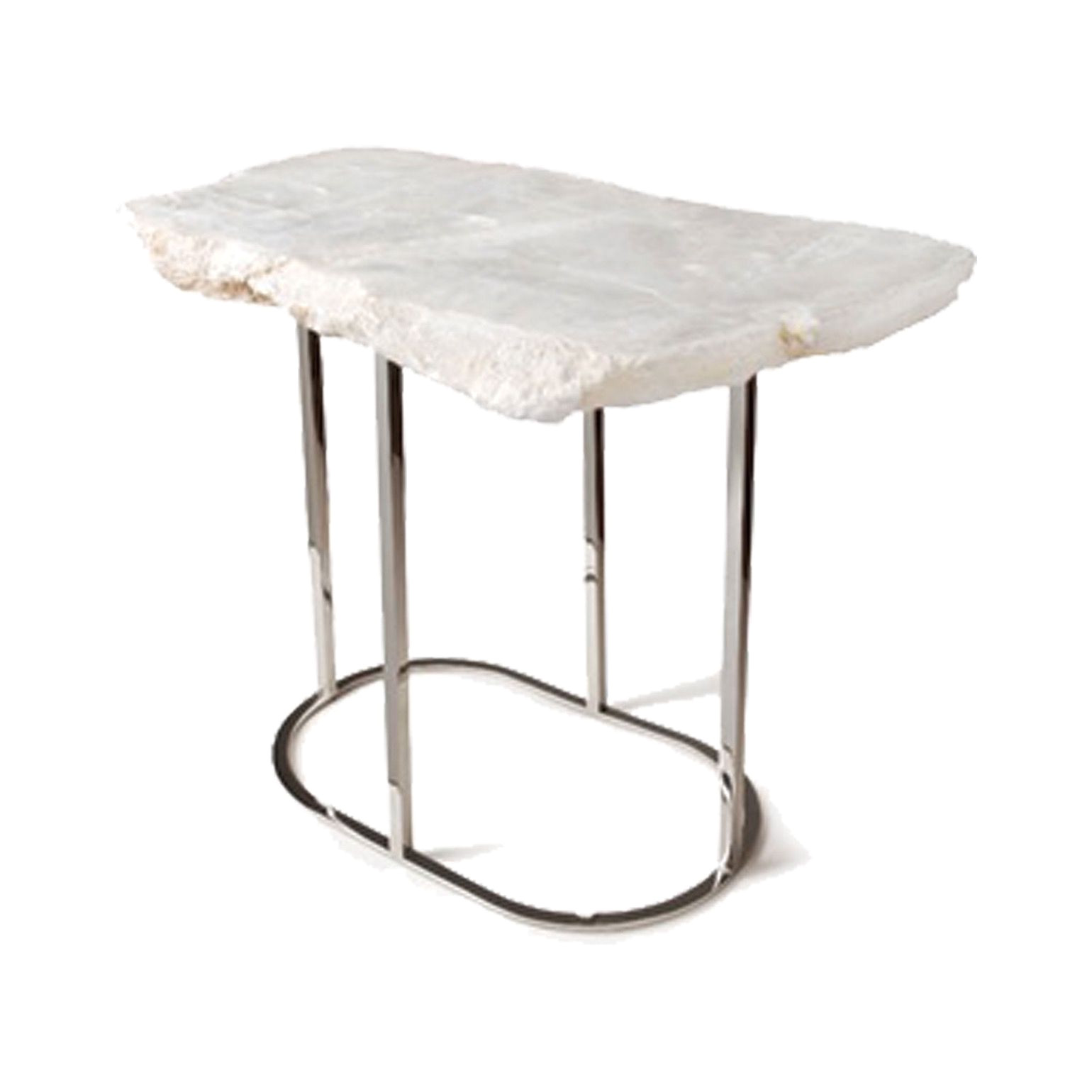 grady selenite crystal table contemporary metal stone coffee cocktail table by matthew studios inc