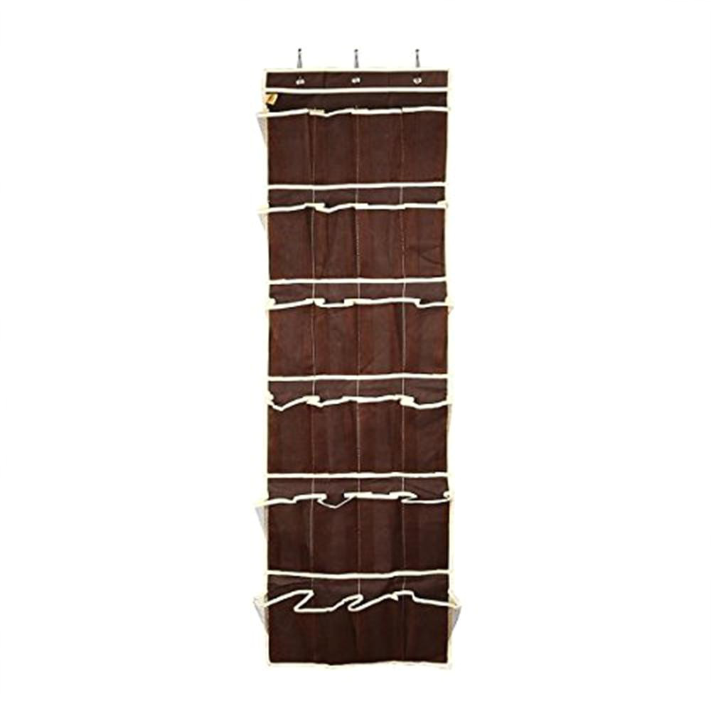 home it brown fabric over the door hanging shoe organizer