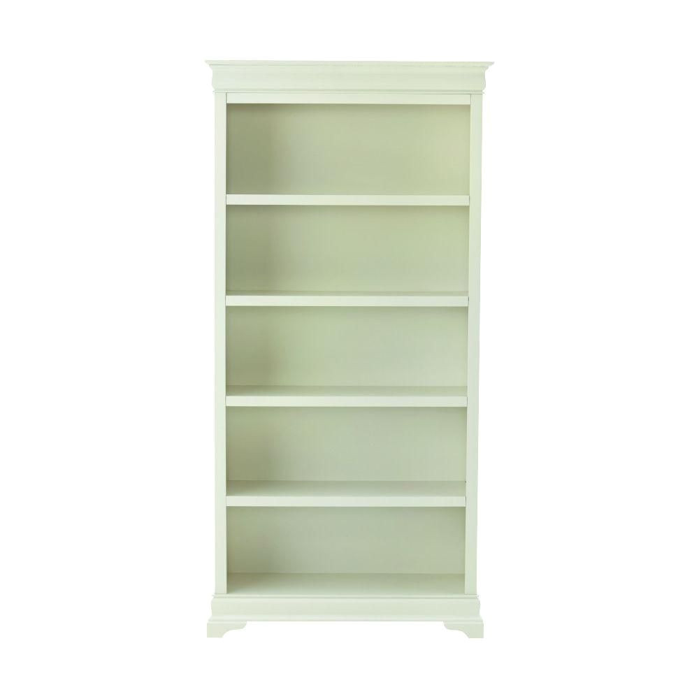 home decorators collection louis philippe 36 in w 5 shelf open bookcase in polar white 8138400410 the home depot