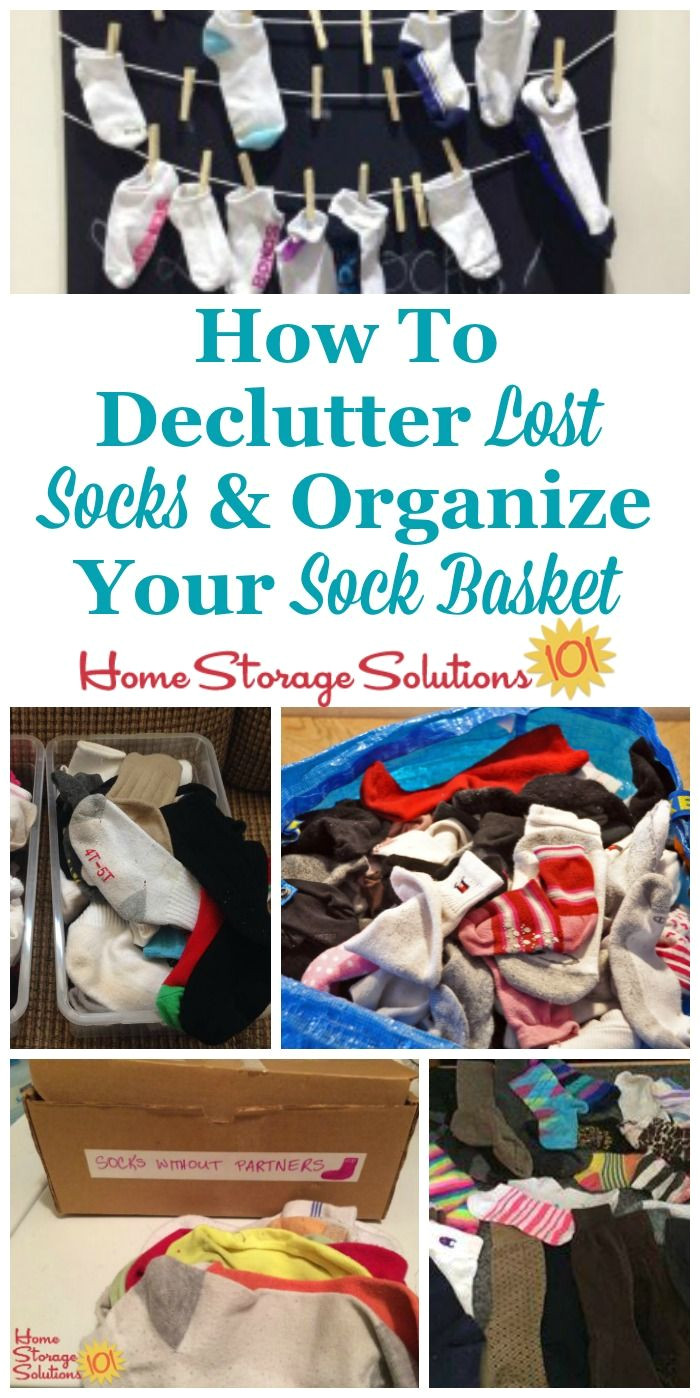 how to declutter lost socks and organize your sock basket and keep it from overflowing