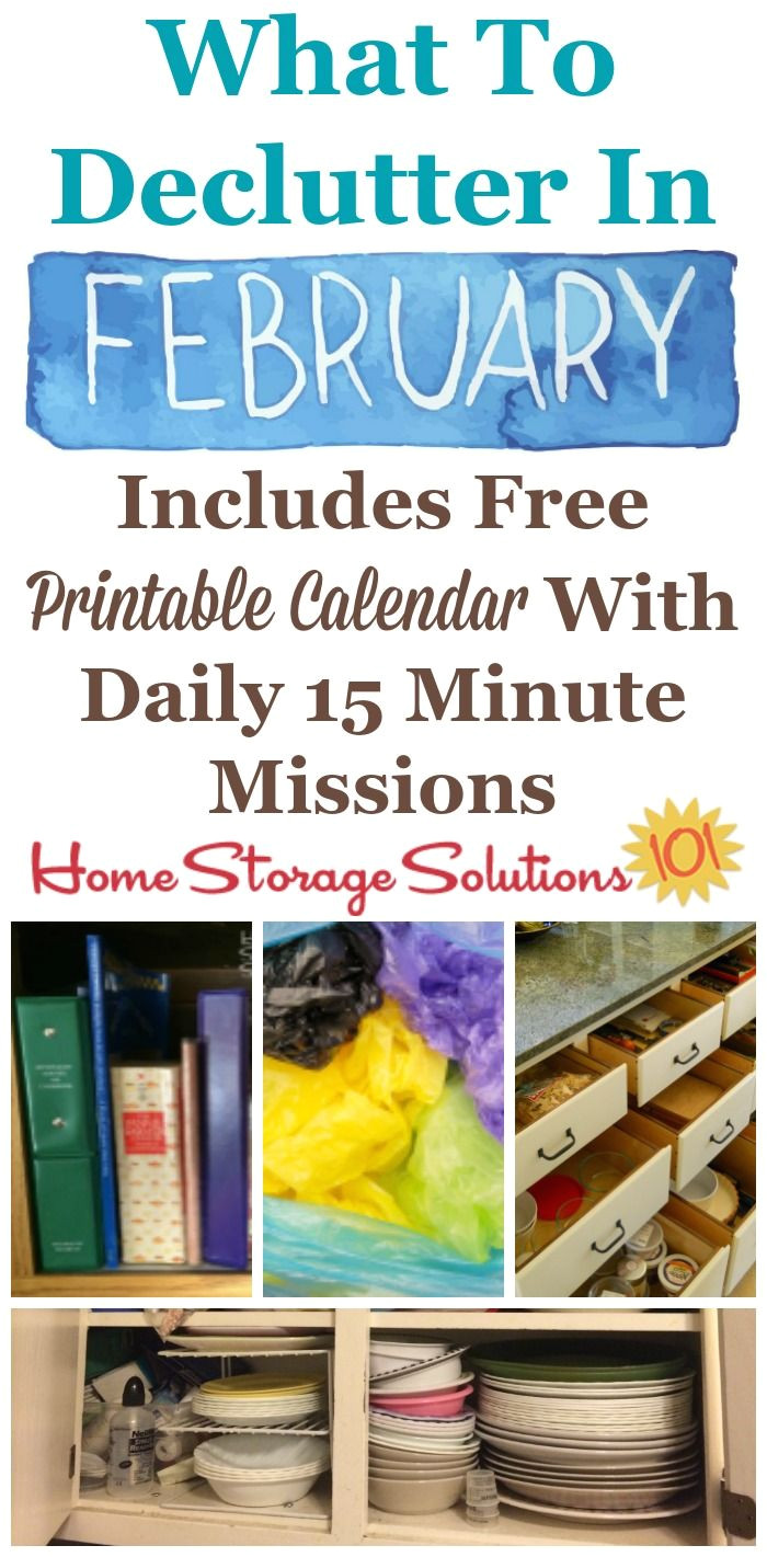 february declutter calendar 15 minute daily missions for month organization stationhome