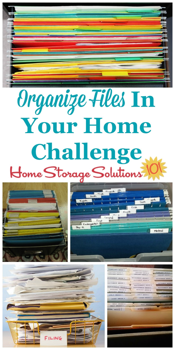 how to organize files and create a home filing system to keep all of the household