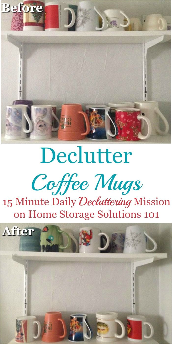 how to declutter coffee mugs including a formula to figure out how many mugs