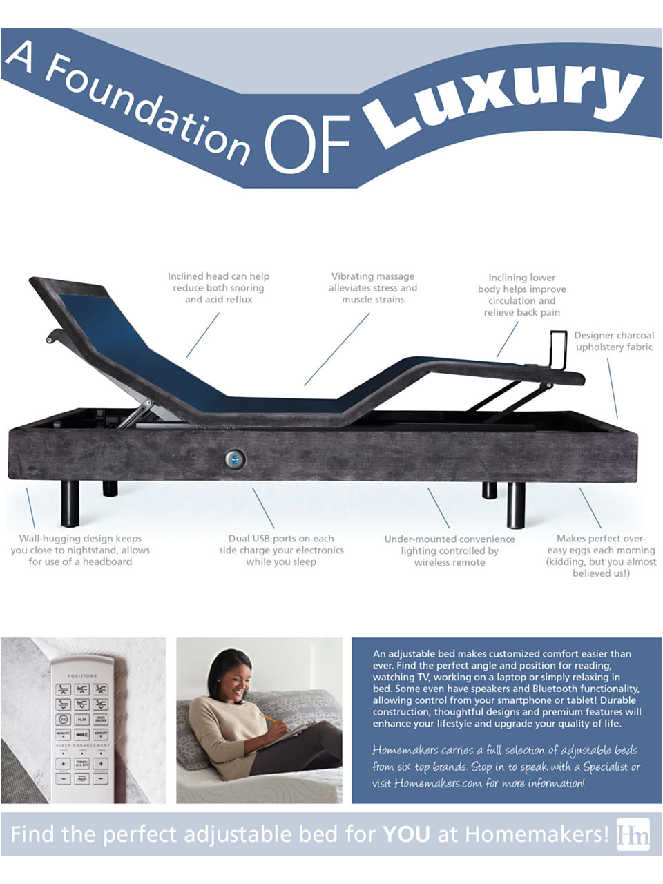 Homemakers Des Moines Mattress Sale Infographic Find the Perfect Adjustable Base Homemakers
