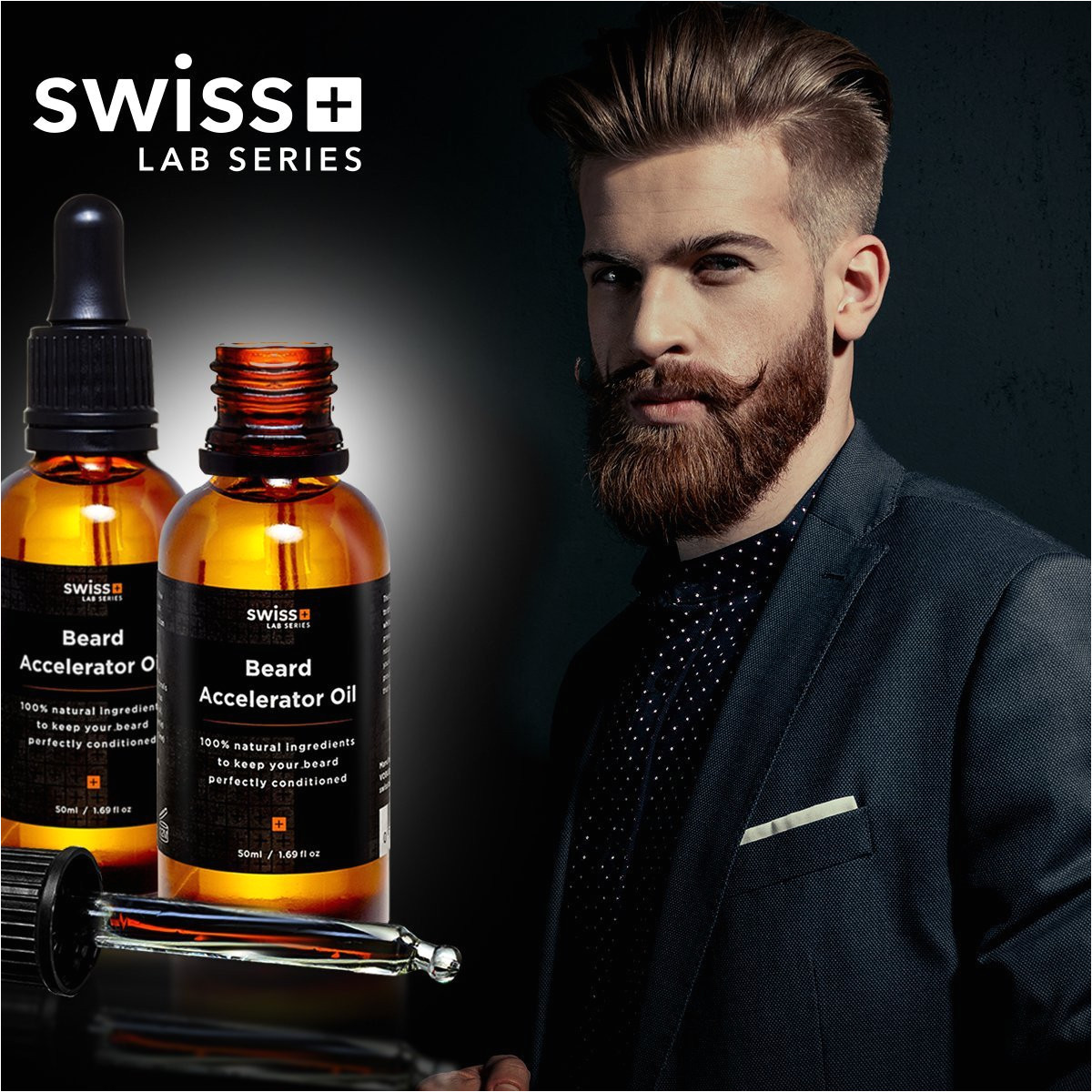 beard oil for men with biotin almond oil ginseng jojoba a beard conditioner softener accelerator and moisturiser in one 50ml glass dropper