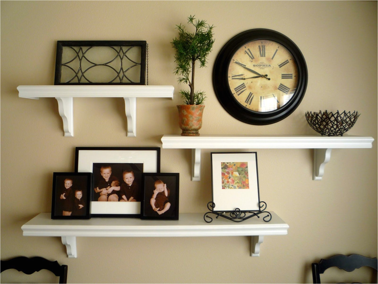 How to Decorate A Half Wall Ledge Picture and Shelves On Wall together It All Started after Being