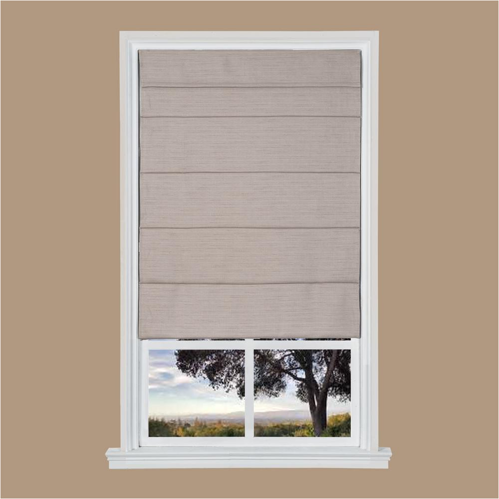 light brown texture cordless fabric roman shade 23 in w