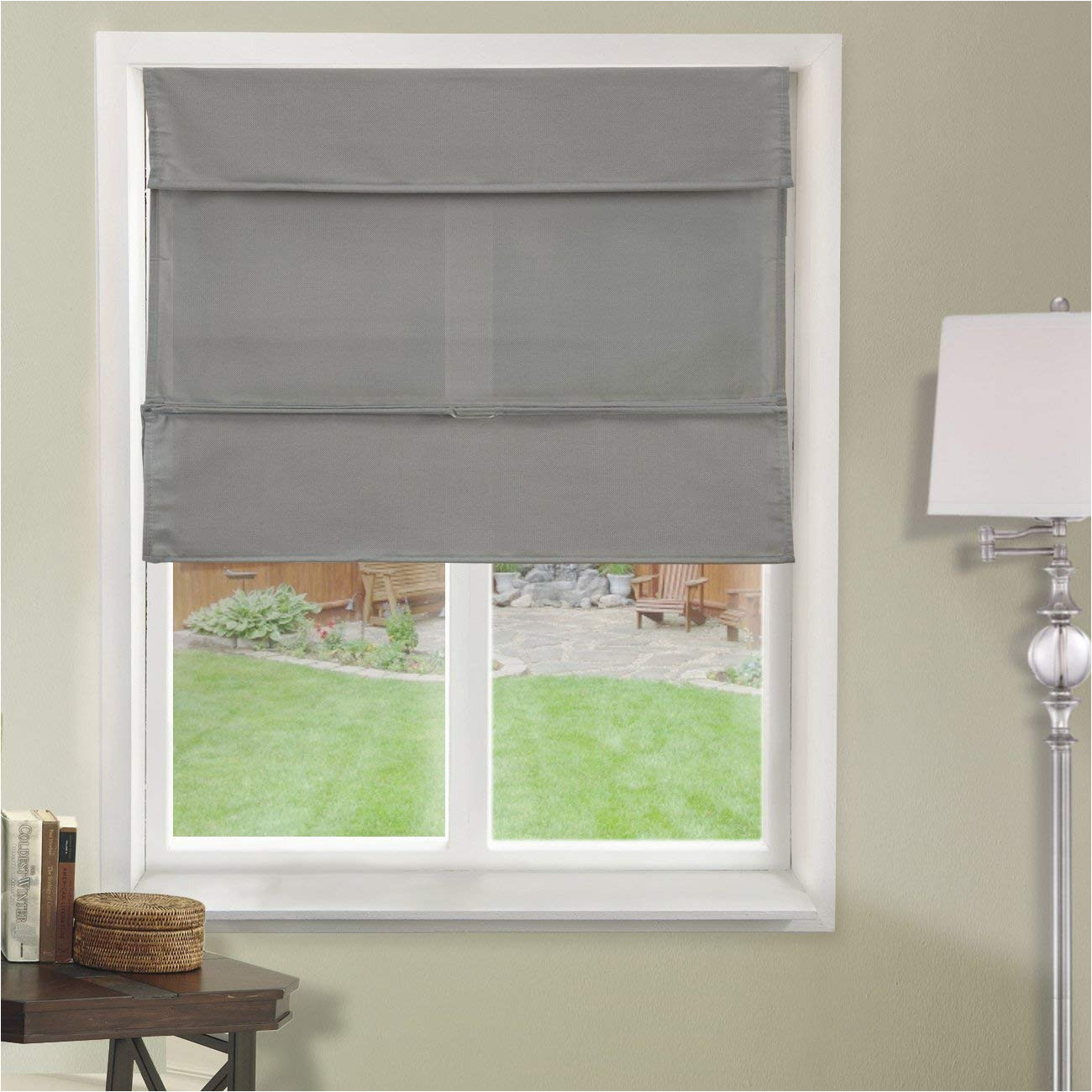 amazon com chicology cordless magnetic roman shades window blind fabric curtain drape light filtering privacy daily grey 23 w x 64 h home kitchen