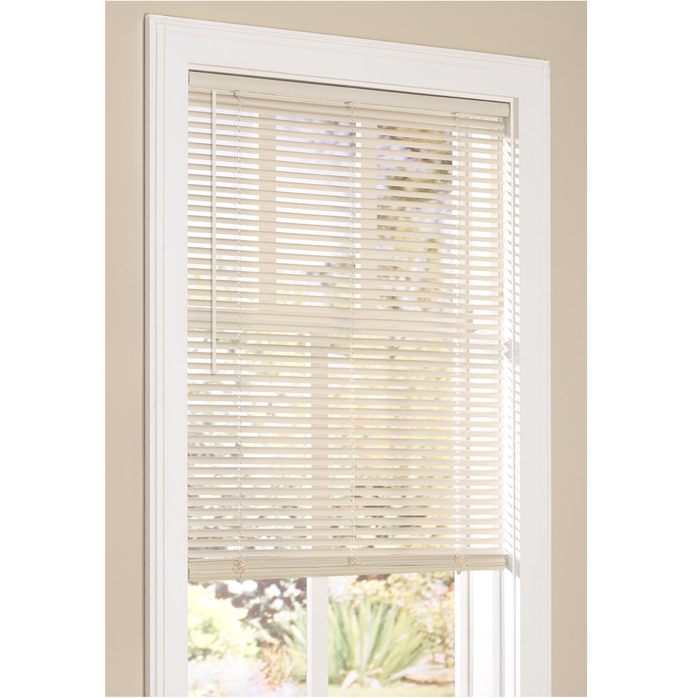 amazon com vinyl mini blinds 1 inch cordless room darkening in alabaster 18 w x 60 h over 250 additional custom cut window sizes starting at 9 97