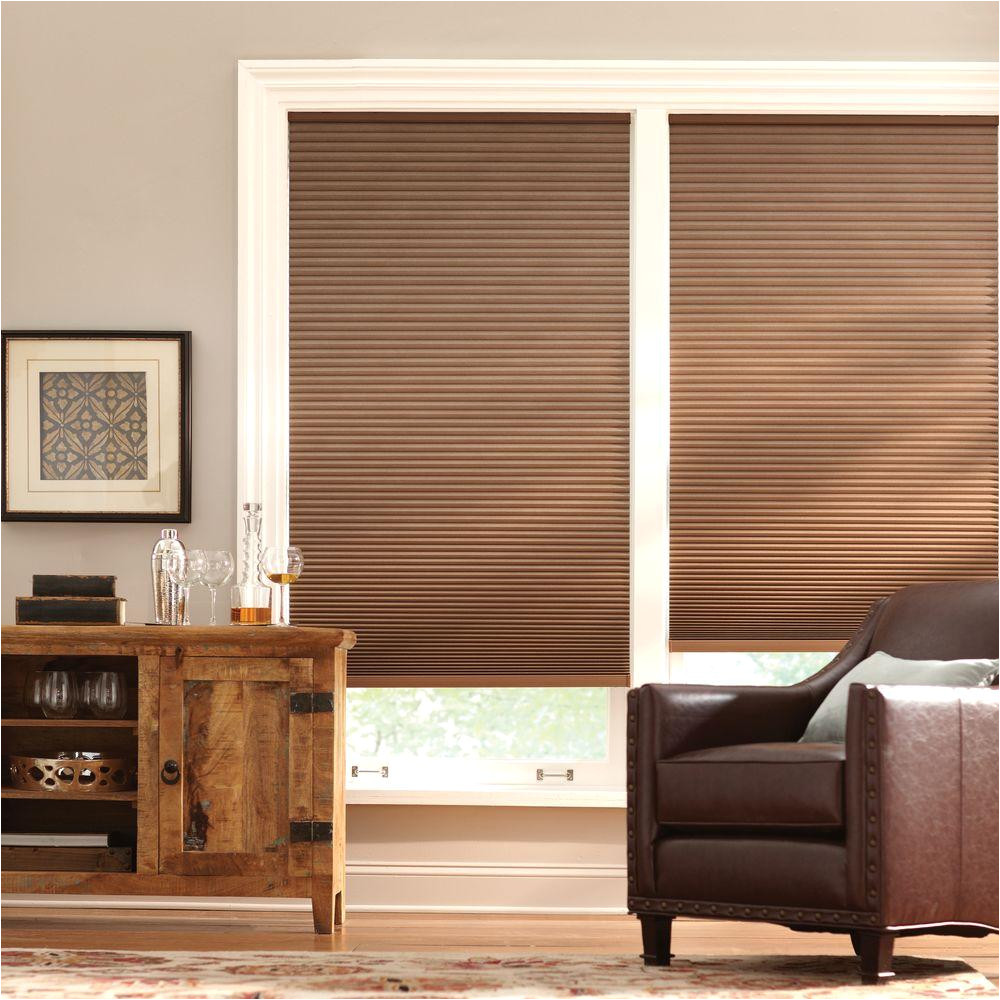 home decorators collection cut to width mocha brown 9 16 in cordless blackout cellular shade 65 in w x 72 in l