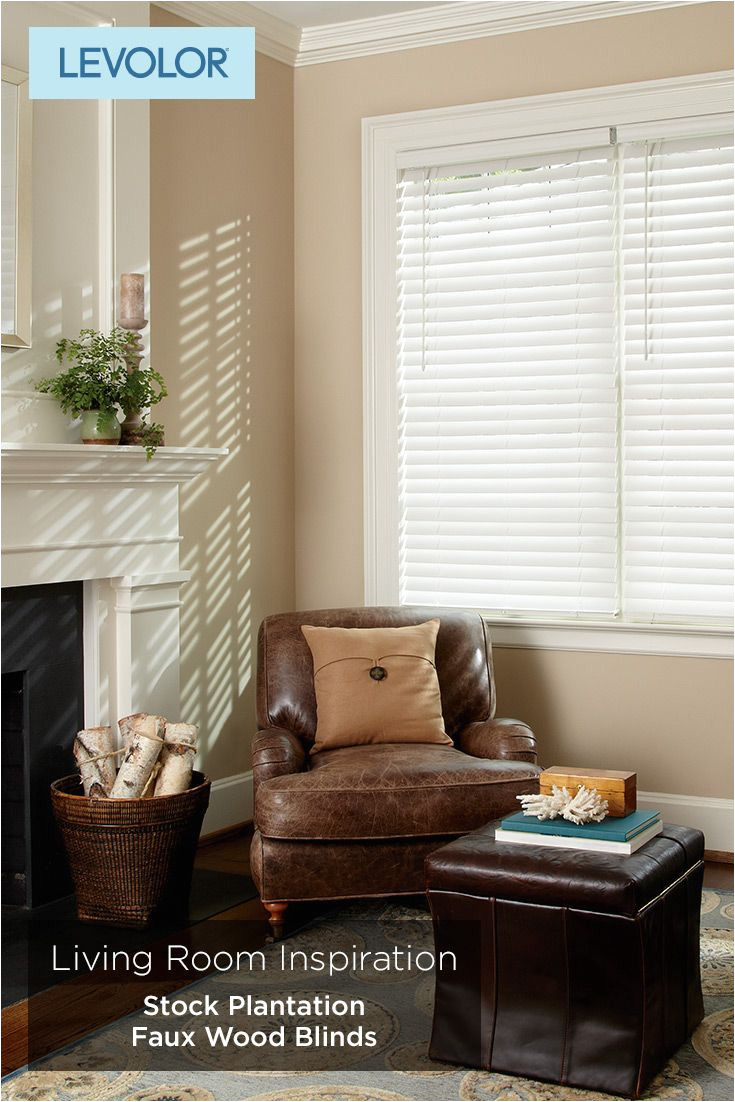 home living room inspiration stock plantation faux wood blinds