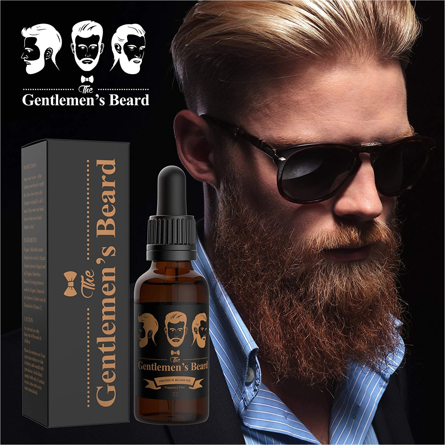 amazon com the gentlemen s beard premium beard oil leave in conditioner softener fragrance free beauty