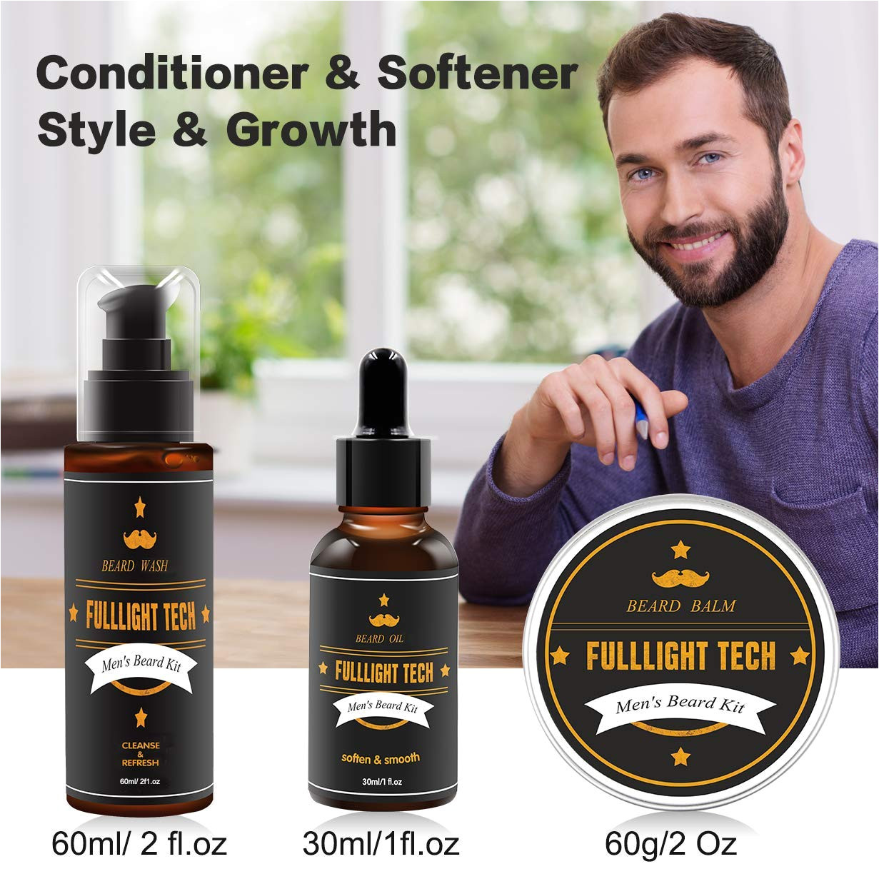 amazon com beard growth grooming kit for men dad husband beard care gift sets with beard oil conditioner beard balm beard shampoo wash beard comb