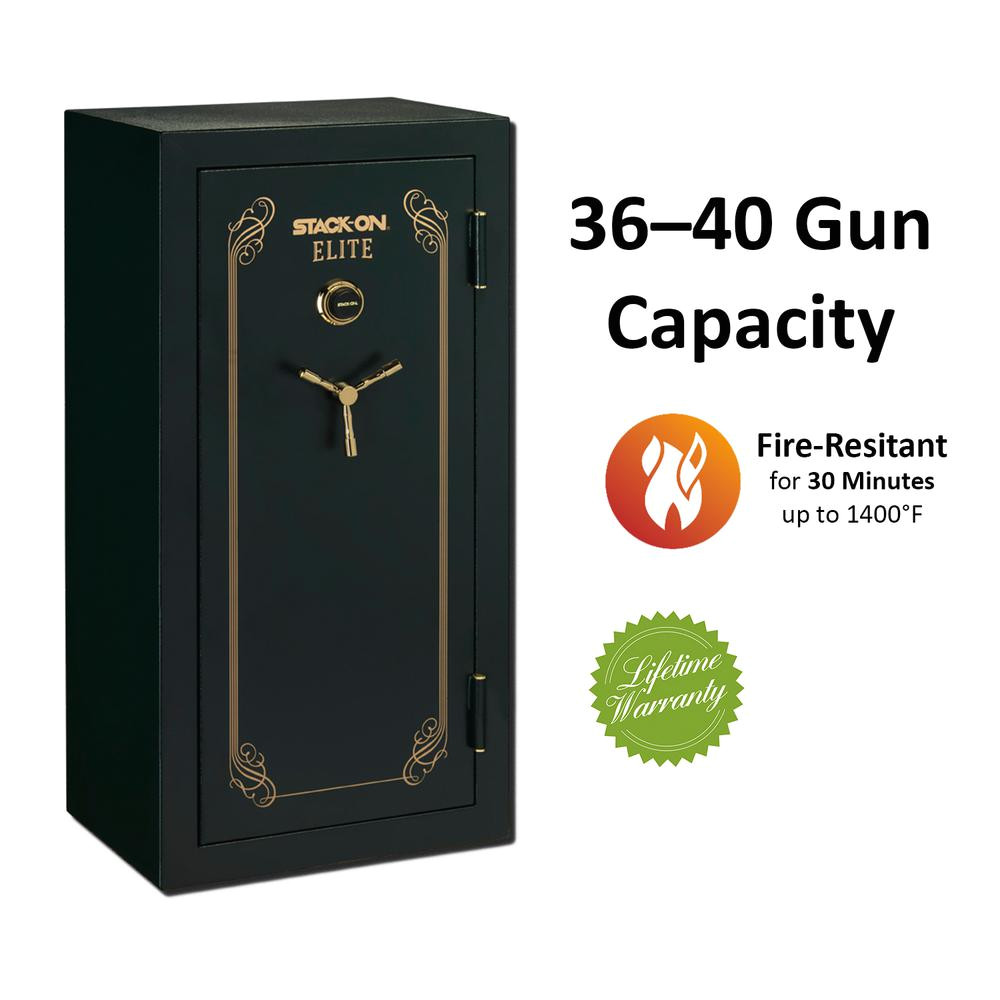 40 gun fire resistant combination lock safe matte green