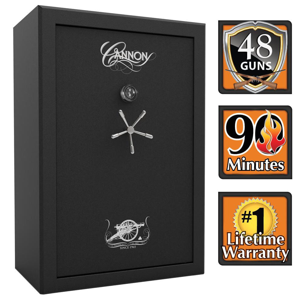 48 gun fire safe with electronic lock in hammertone black with 12 locking