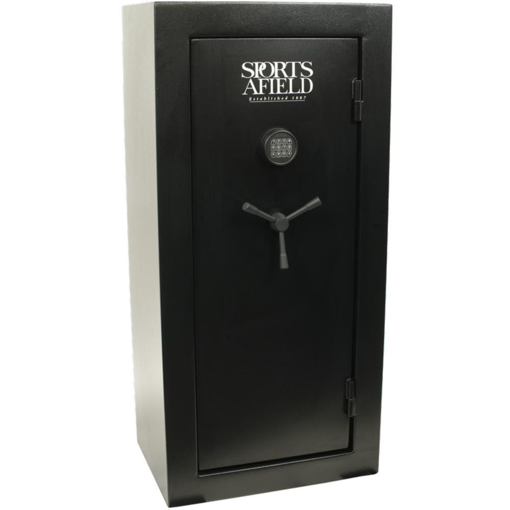 sports afield 30 gun fire rated e lock gun safe black textured