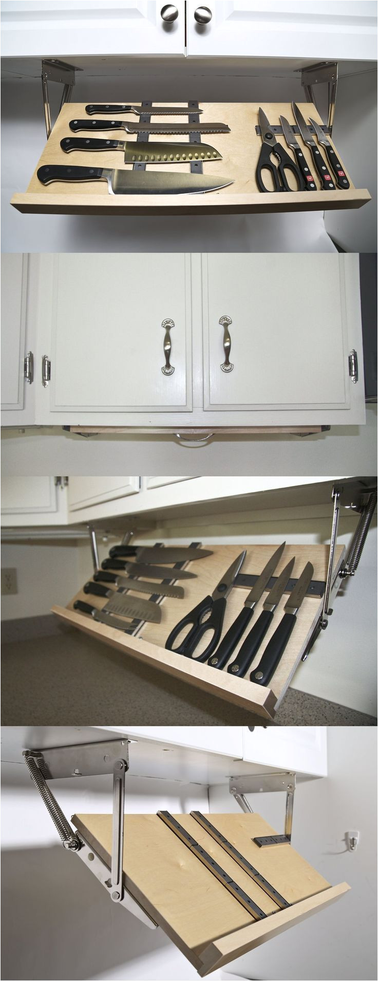 under cabinet knife storage love this seems much safer